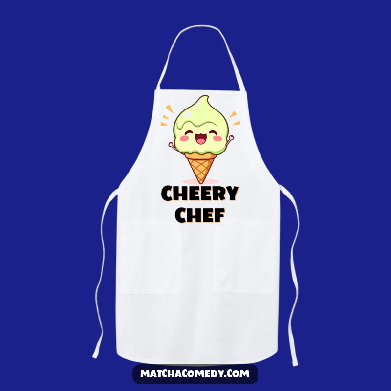 Funny Kawaii Matcha Ice Cream Apron - Chef Gift for Sweet Cooks
