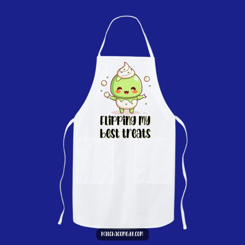 Funny Kawaii Matcha Dessert Apron: Juggling Kitchen Fun, Great Funny Gift for Bakers