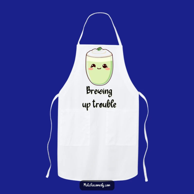 Funny Kawaii Matcha Apron - Cheeky Smirk Kitchen Fun, Perfect Chef's Funny Gift