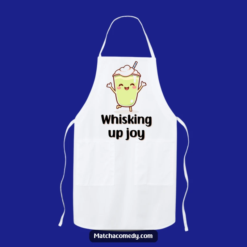 Funny Matcha Latte Jig Apron: Kawaii Chef Character, Perfect Kitchen Gift