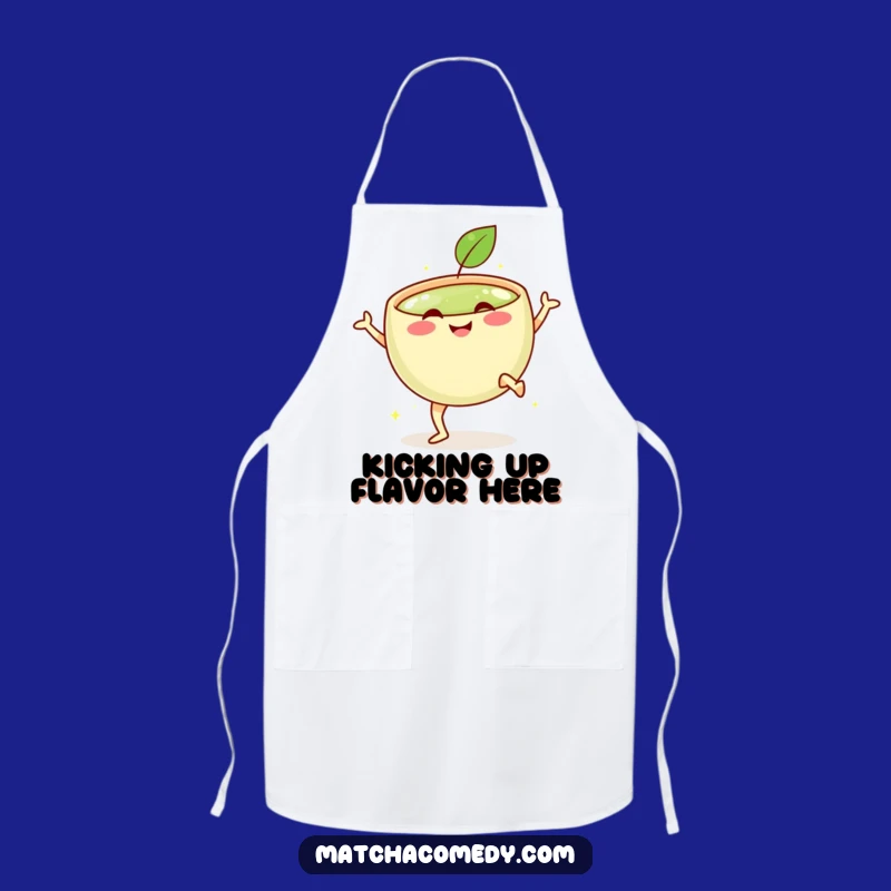 Funny Matcha Kick Apron for Energetic Cooks and Playful Kitchens