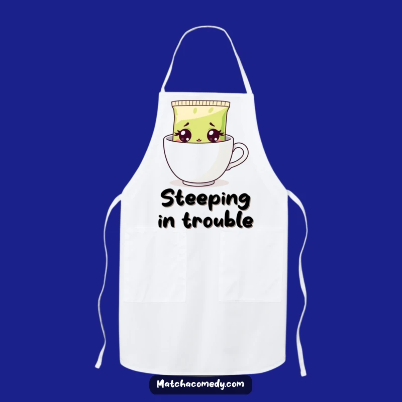 Funny Surprised Matcha Apron: Hilarious Kitchen Wear and Gift for Tea Enthusiasts