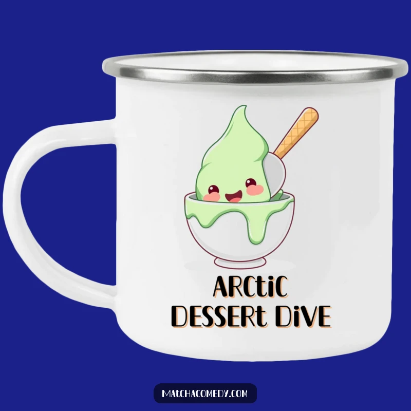 Funny Matcha Ice Cream Dive Camping Mug: Sweet Outdoor Adventures!