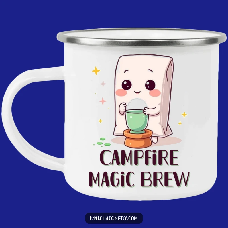 Funny Kawaii Matcha Powder Magic Camping Mug - Enchanting Outdoor Companion