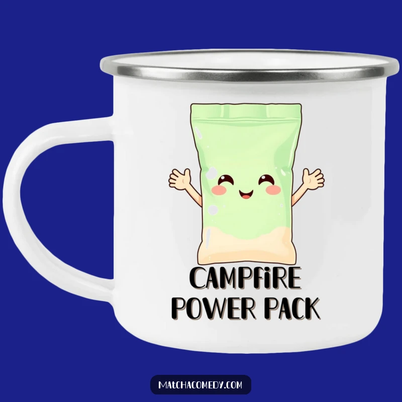 Funny Matcha Powder Bag Camping Mug: Happy Sips on the Go!