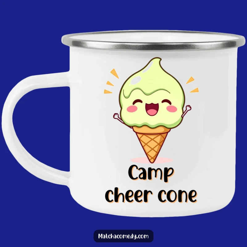 Durable Kawaii Matcha Ice Cream Camping Mug - Funny Outdoor Treat