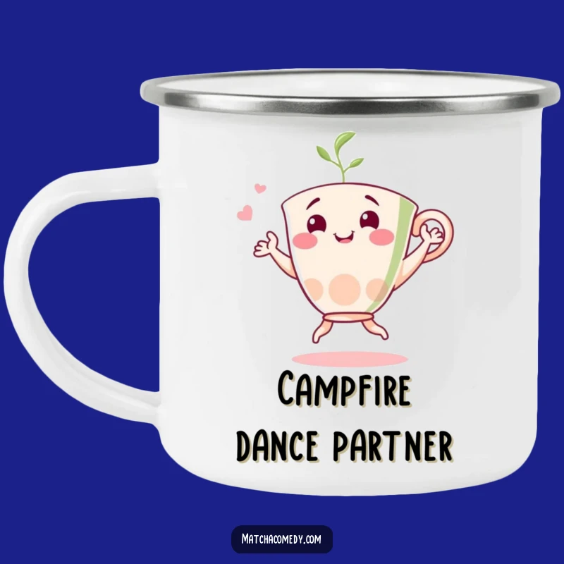 Funny Matcha Dancer Camping Mug: Adventure Ready & Cheerful Tea Gift
