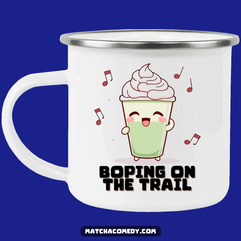 Funny Matcha Latte Camping Mug: Dance Through Adventures with This Rhythmic Mug!