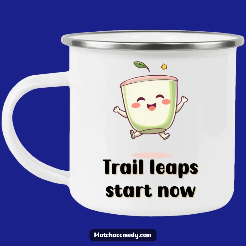 Funny Matcha Leap Camping Mug: Adventure-Ready Tea Cup, Hilarious Outdoor Gift!