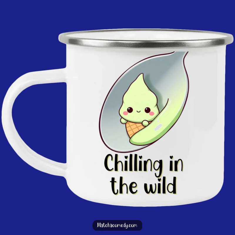 Funny Shy Kawaii Matcha Ice Cream Camping Mug - Adventure Ready
