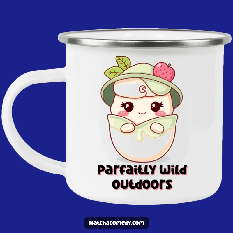 Funny Matcha Parfait Camping Mug - Cheeky Grin Layers, Outdoor Treat Gift