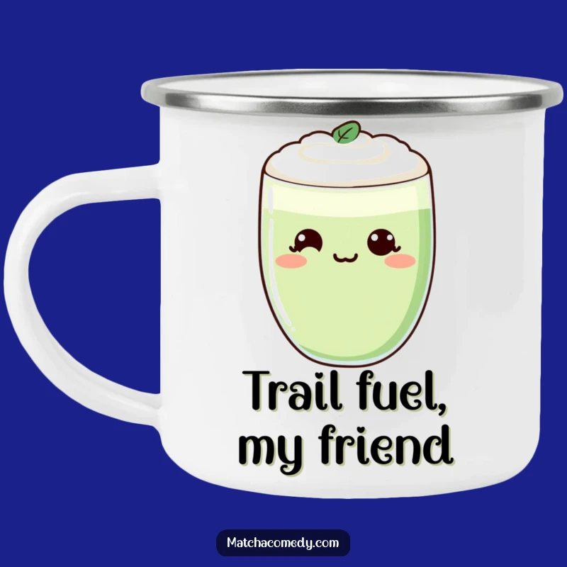 Funny Kawaii Matcha Camping Mug - Cheeky Smirk Adventure Cup, Great Outdoors Funny Gift