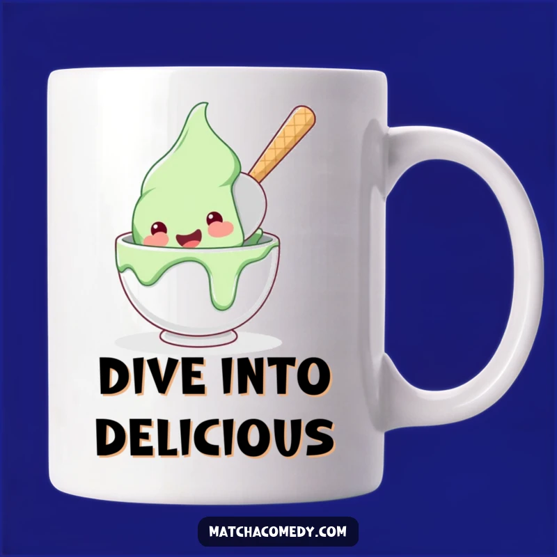Funny Matcha Ice Cream Dive Mug: Deliciously Hilarious Treat!