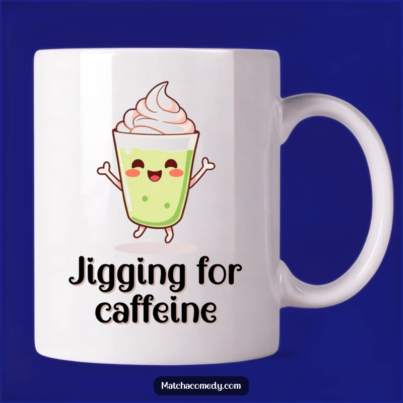 Funny Matcha Latte Mug: Dancing Kawaii Drink Jigging Joyfully, Perfect Gift