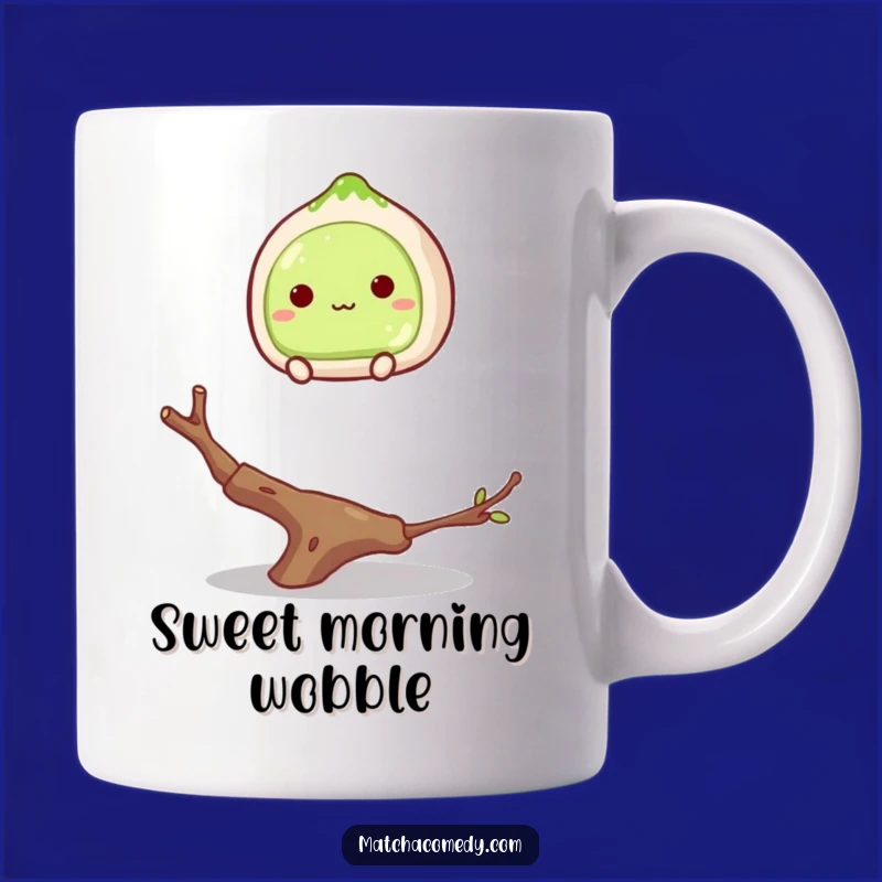Funny Matcha Mochi Balancing Mug: Hilarious Dessert Lover Gift for Teatime Fun