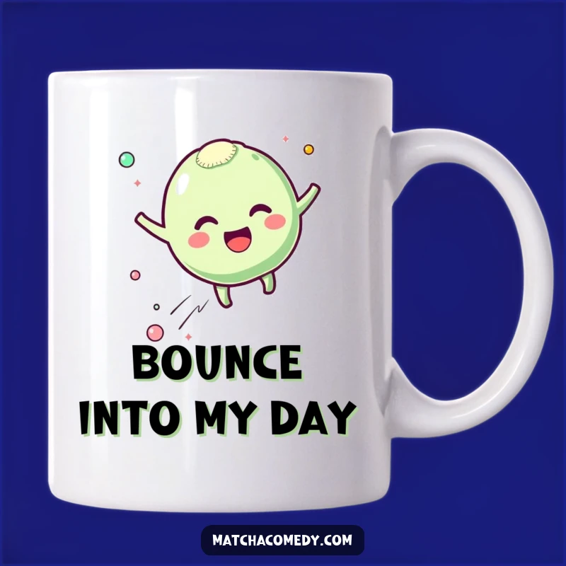 Funny Matcha Mochi Mug - Bouncing Excitement, Happy Particles Gift