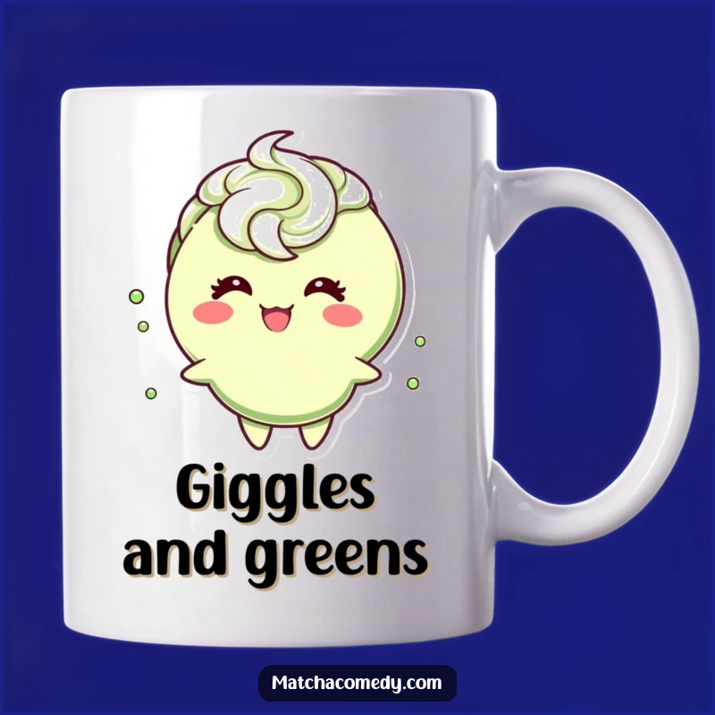 Funny Matcha Giggling Mug: Frothy Swirl Character, Perfect Humorous Gift!