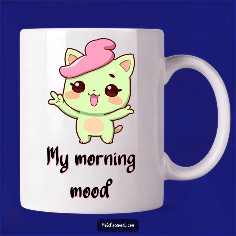 Funny Matcha Sweet Mug - Playful Pose Tongue Out, Quirky Dessert Gift