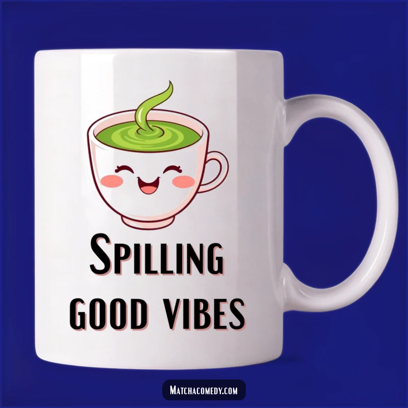 Funny Matcha Mug: Laughing Kawaii Tea Cup Spilling Green, Perfect Gift