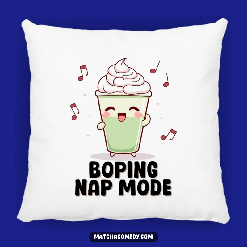 Funny Matcha Latte Pillow: Cozy Comfort with a Dancing Design, Adorable Funny Gift!