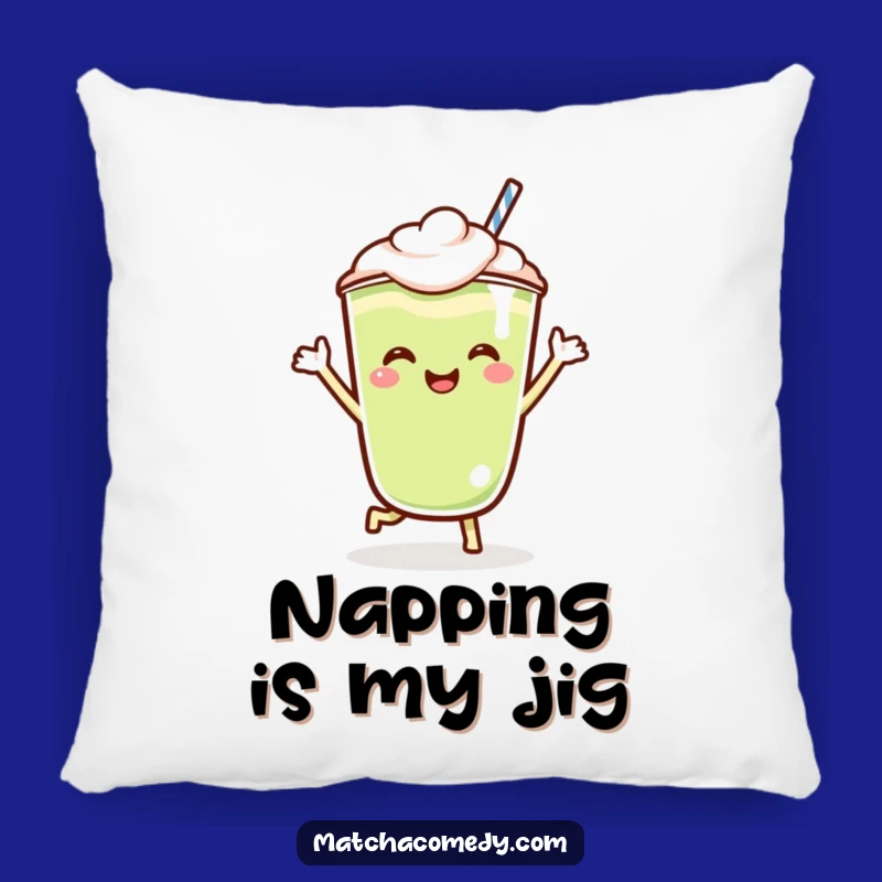 Comfortable Funny Matcha Latte Jig Pillow: Kawaii Character Accent, Great Gift Idea