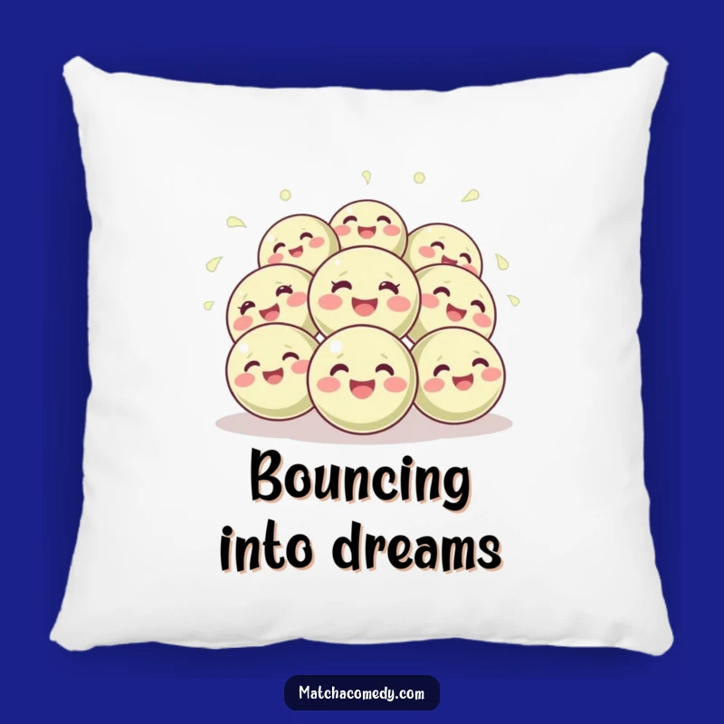 Comforting Funny Matcha Balls Pillow: Snuggle Up with Joyful, Bouncing Energy