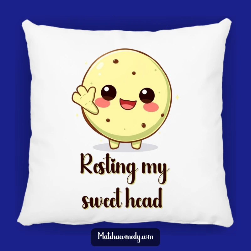 Cozy Funny Kawaii Matcha Cookie Pillow: Cheerful Wave Comfort, Adorable Funny Gift