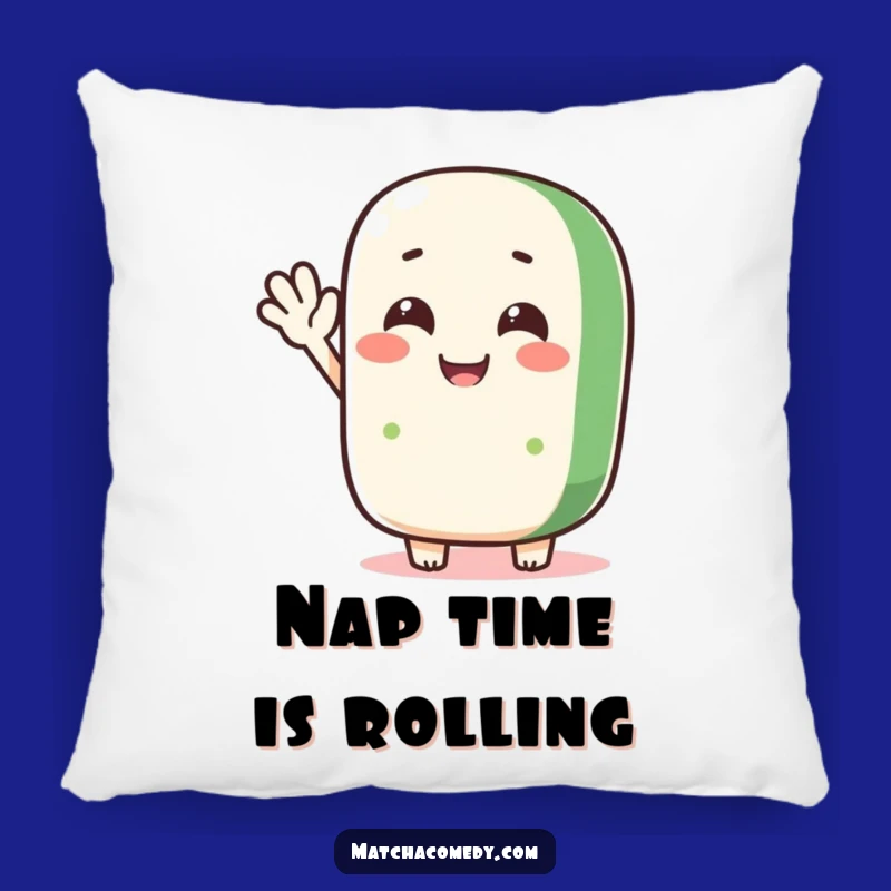 Cozy Funny Matcha Roll Wave Pillow, Soft & Cheerful Decor Accent