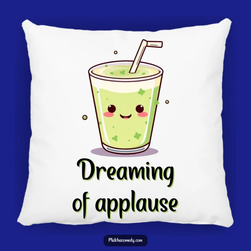 Funny Kawaii Matcha Drink Mic Drop Pillow - Bold Accent for Cozy Spaces