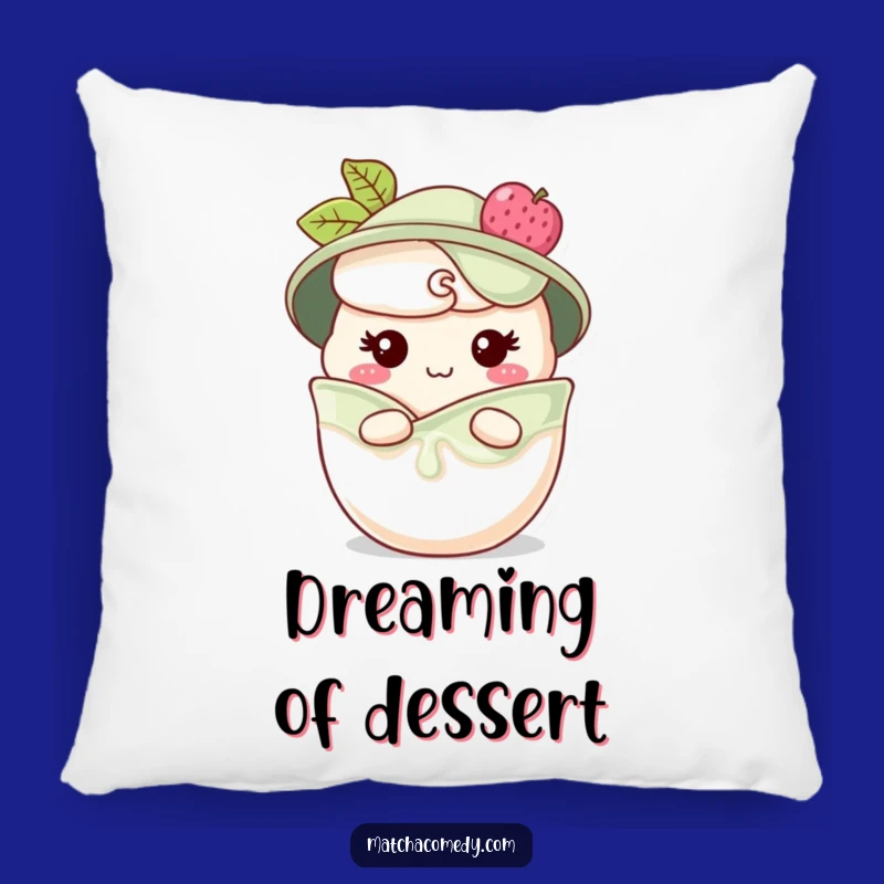 Funny Matcha Parfait Pillow - Soft Cheeky Grin Layers, Cozy Dessert Gift