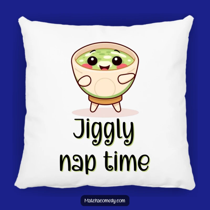 Funny Matcha Bowl Pillow: Cozy Comfort with a Dancing Design, Adorable Funny Gift!
