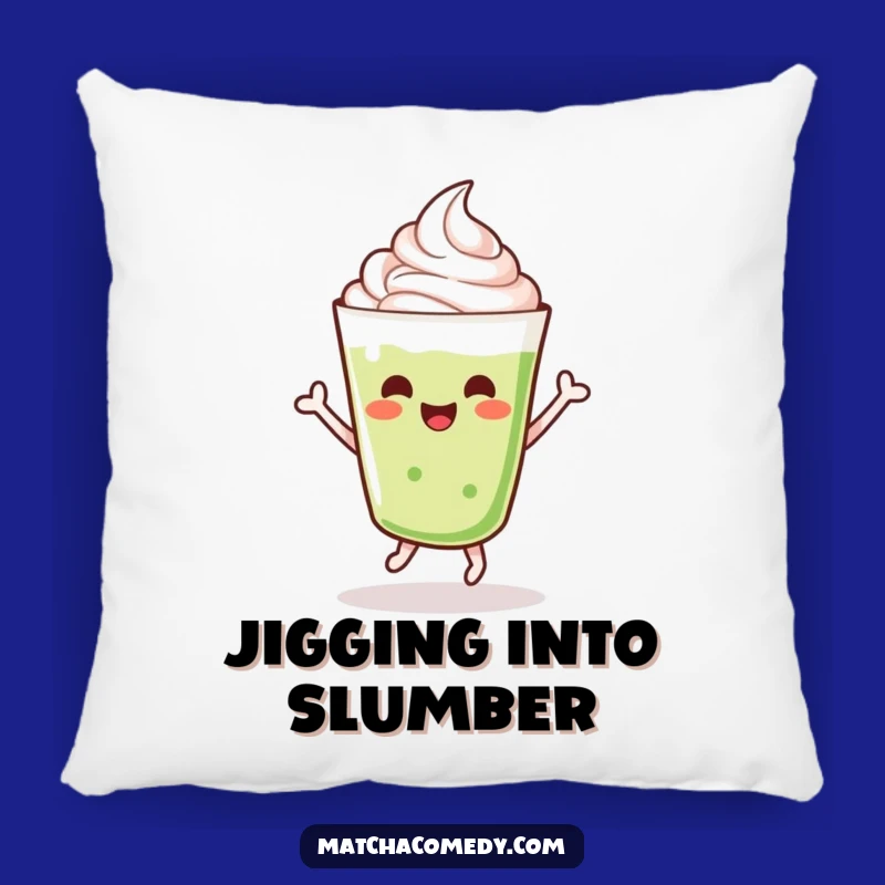 Funny Matcha Latte Pillow: Dancing Kawaii Drink Jigging Cushion