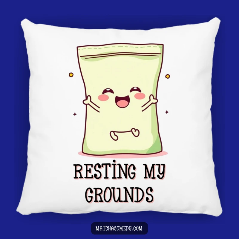 Funny Matcha Powder Bag Jump Pillow: Kawaii Character's Joyful Leap Cushion, Cozy Gift!