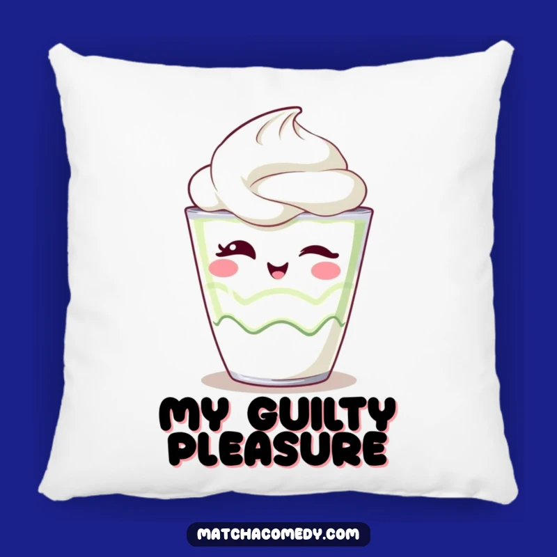 Funny Kawaii Matcha Parfait Pillow - Soft Cushion for Sweet Comfort