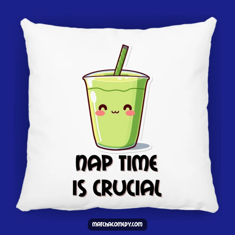 Funny Kawaii Matcha Straw Pillow - Comfy Character, Perfect Hilarious Gift
