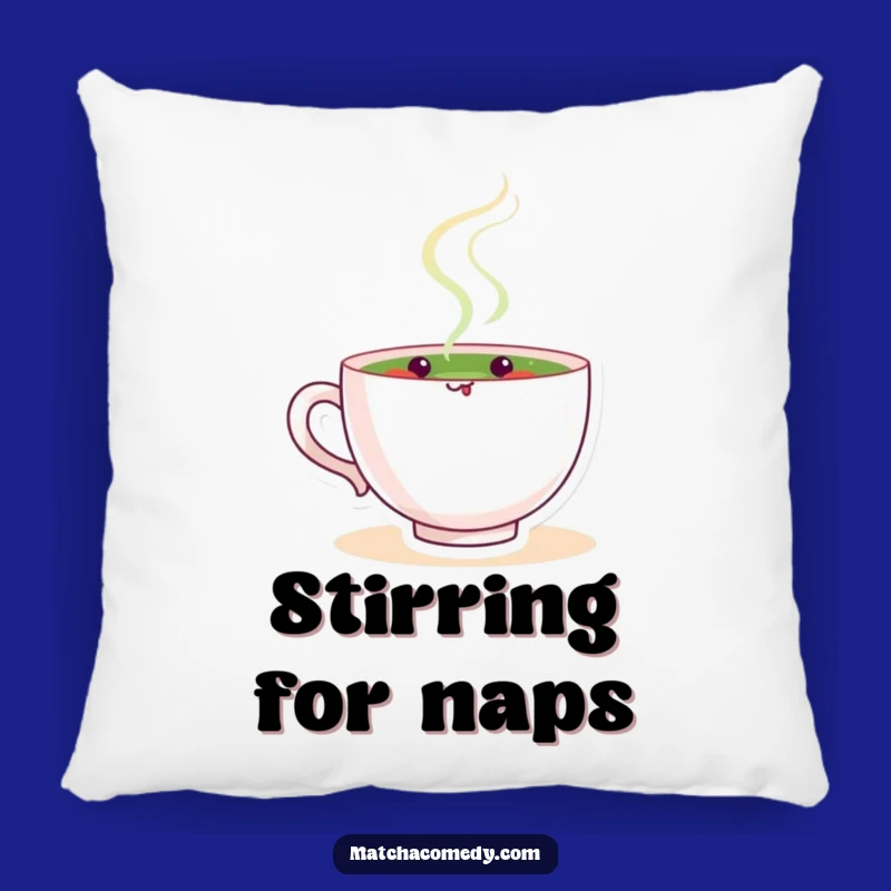 Funny Matcha Stirring Pillow: Cozy Tea Cup, Perfect Relaxing Humorous Gift!