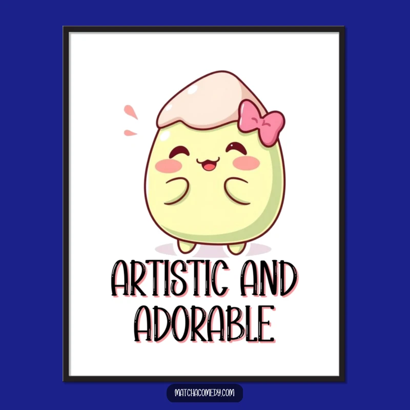 Funny Kawaii Matcha Mochi Pose Digital Art - Silly Decor for Instant Cheer