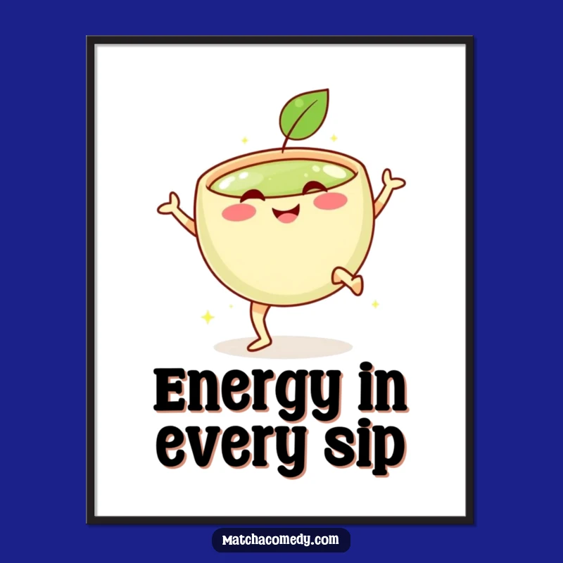 Funny Matcha Kick Digital Art Print for Instant Energetic Decor