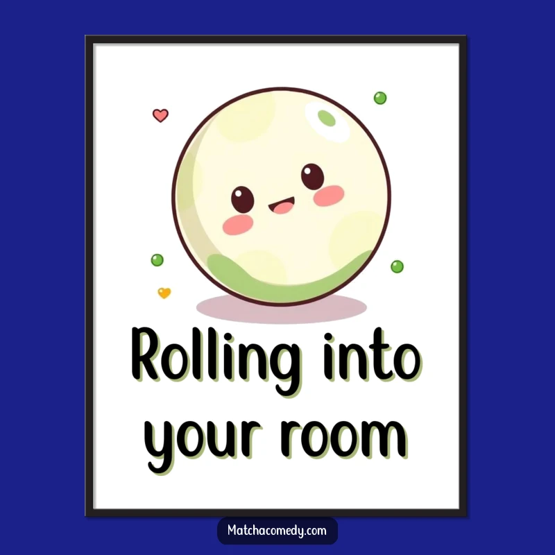 Funny Kawaii Matcha Ball Rolling Digital Art - Playful Decor for Instant Joy