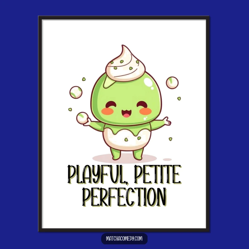 Funny Kawaii Matcha Dessert Digital Art: Juggling Print, Instant Funny Gift Download