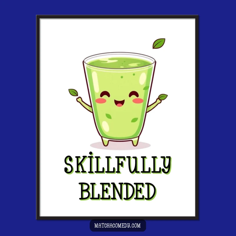 Funny Kawaii Matcha Juggling Digital Art: Happy Beverage Instant Art