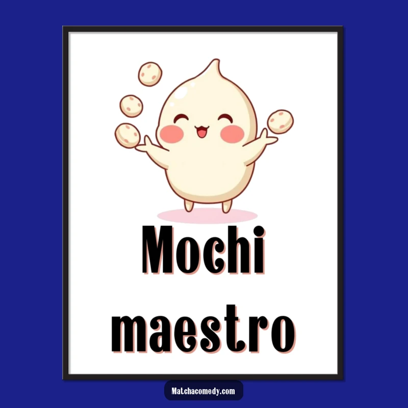Funny Matcha Mochi Juggling Digital Art: Instant Sweet & Hilarious Decor