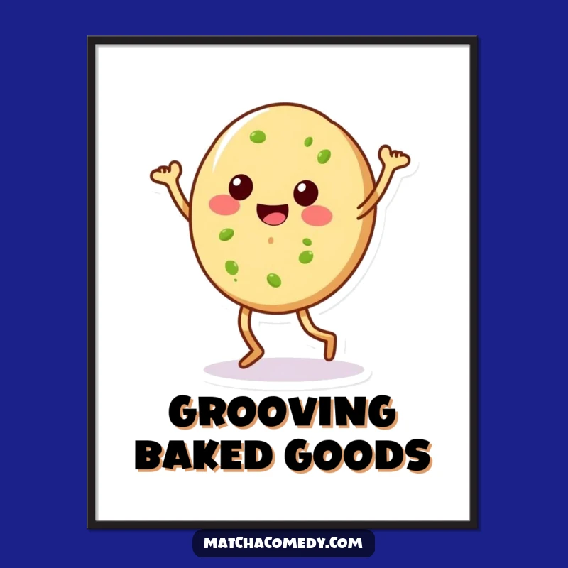 Funny Matcha Cookie Dance Digital Art: Instant Whimsical Decor!