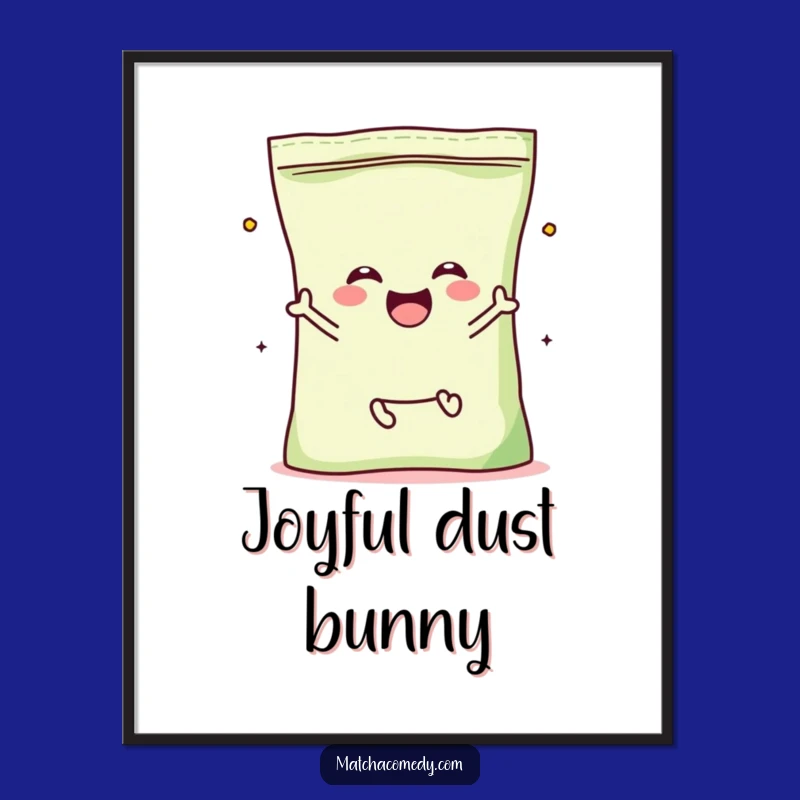 Funny Matcha Powder Bag Jump Digital Art: Kawaii Character's Joyful Leap Print, Gift!