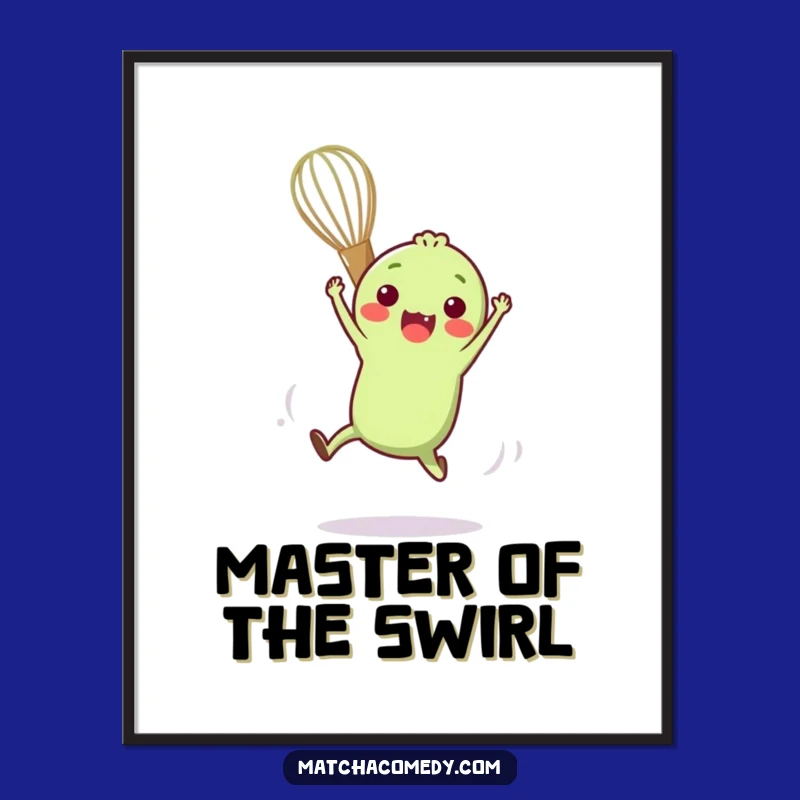 Funny Matcha Whisk Digital Art Print for Instant Playful Decor