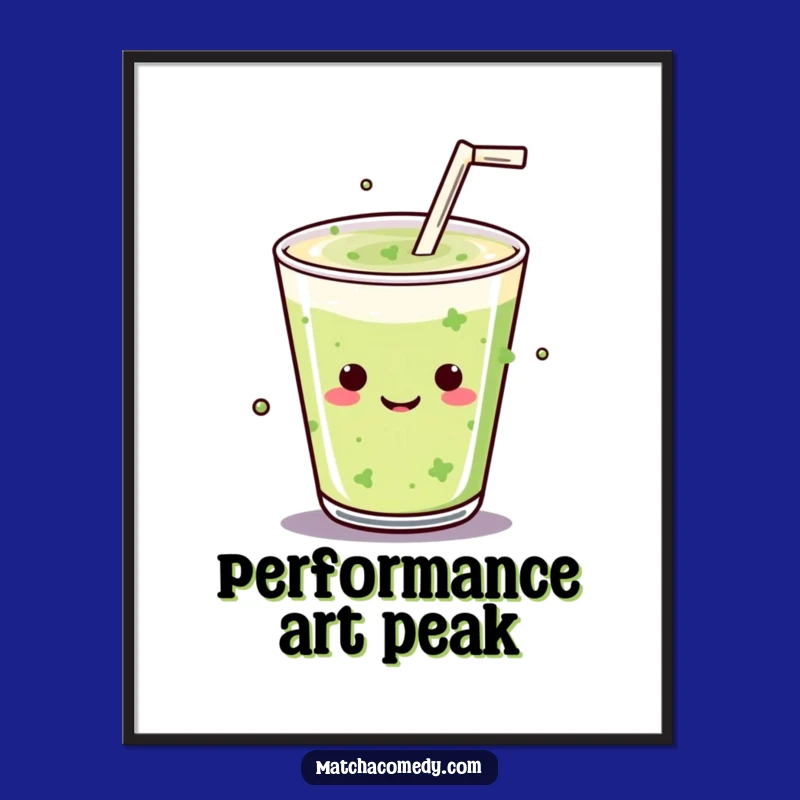 Funny Kawaii Matcha Drink Mic Drop Digital Art - Bold Decor for Instant Impact