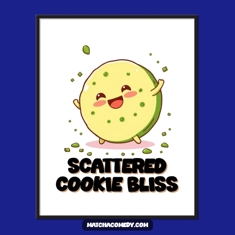 Funny Matcha Cookie Cartwheel Digital Print: Instant Sweet Decor!
