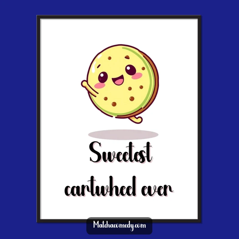 Funny Kawaii Matcha Art Print - Cartwheel Digital Download, Instant Funny Gift Decor