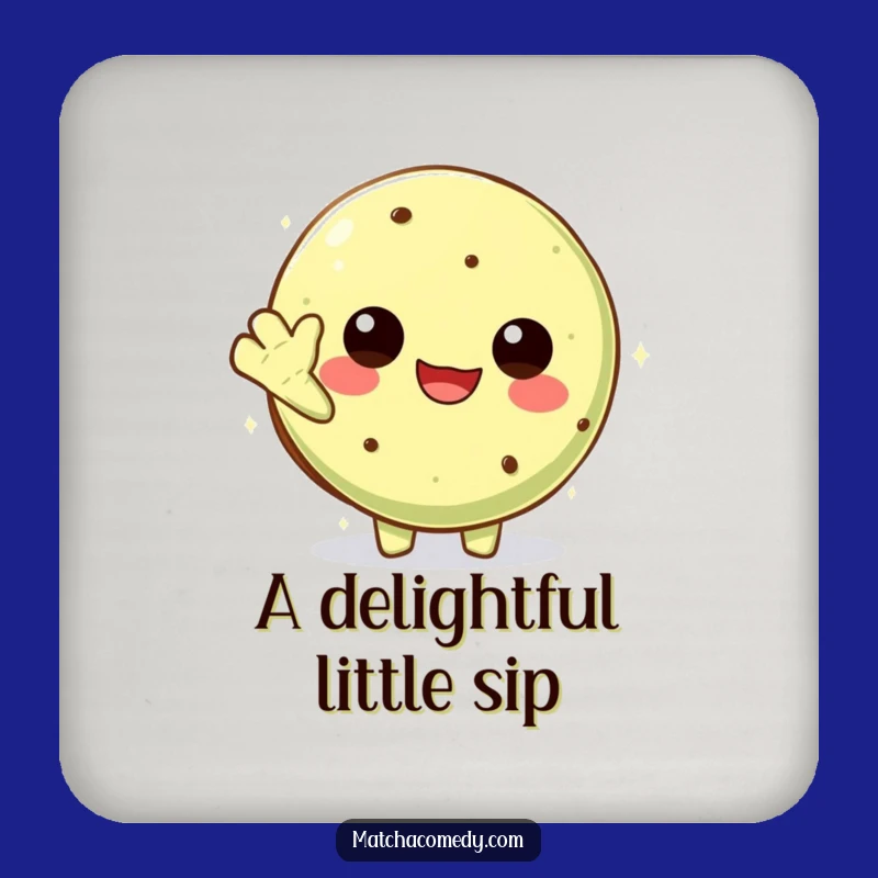 Funny Kawaii Matcha Cookie Coaster: Cheerful Wave Protection, Cute Funny Gift for Tables