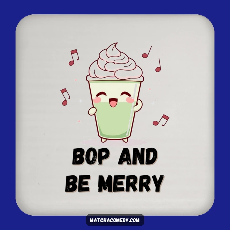 Funny Matcha Latte Coaster: Protect Surfaces with Dancing Fun, Unique Funny Gift!